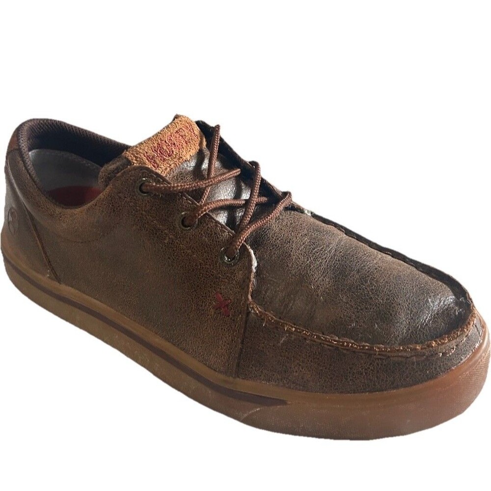 Twisted X Hooey Loper Mens Size 8.5M Leather Brown Moc Casual Lace Up  Shoes
